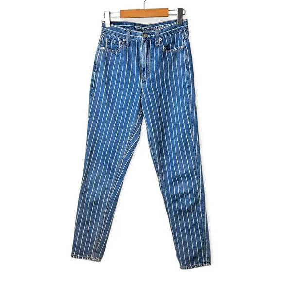 American  Eagle Striped Mom Jean 0R - Picture 2 of 12